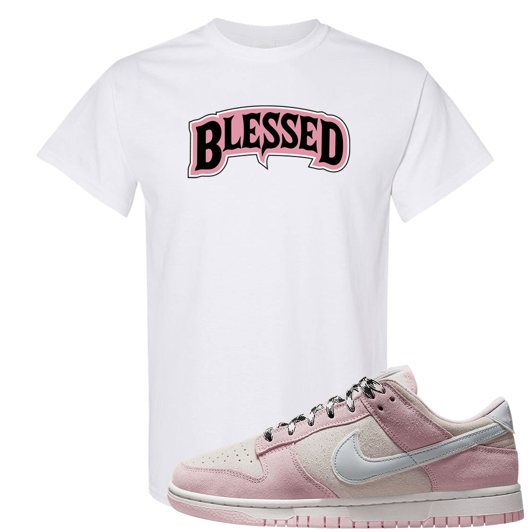 Pink Foam Low Dunks T Shirt | Blessed Arch, White