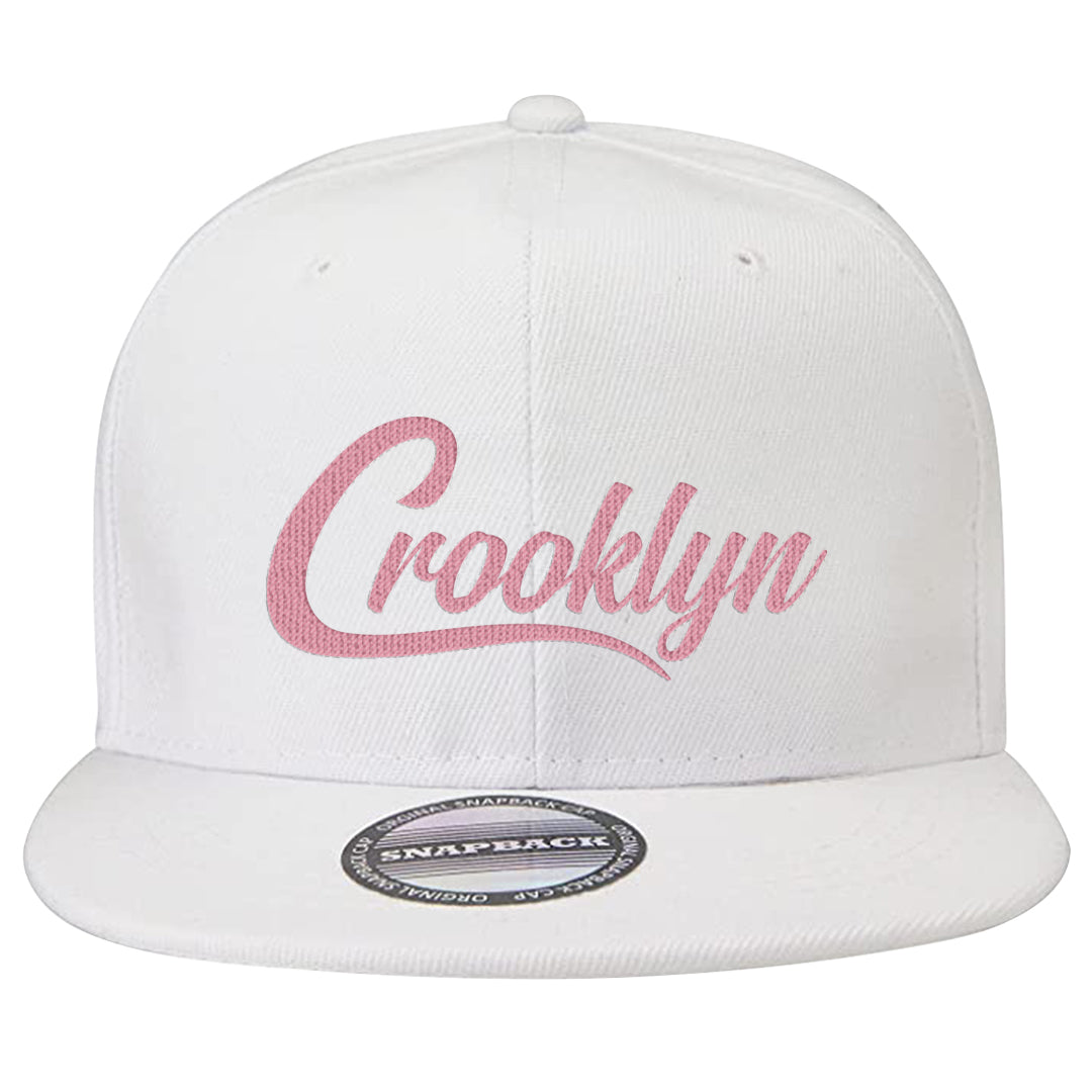 Pink Foam Low Dunks Snapback Hat | Crooklyn, White
