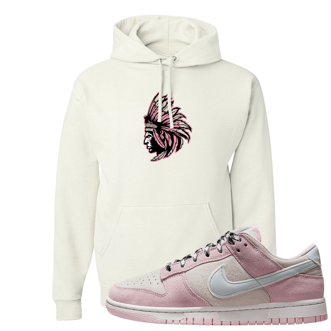 Pink Foam Low Dunks Hoodie | Indian Chief, White