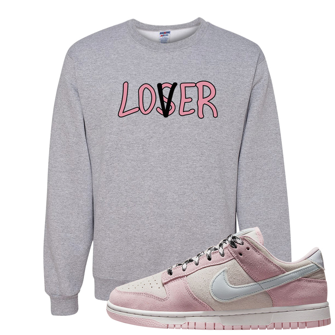 Pink Foam Low Dunks Crewneck Sweatshirt | Lover, Ash