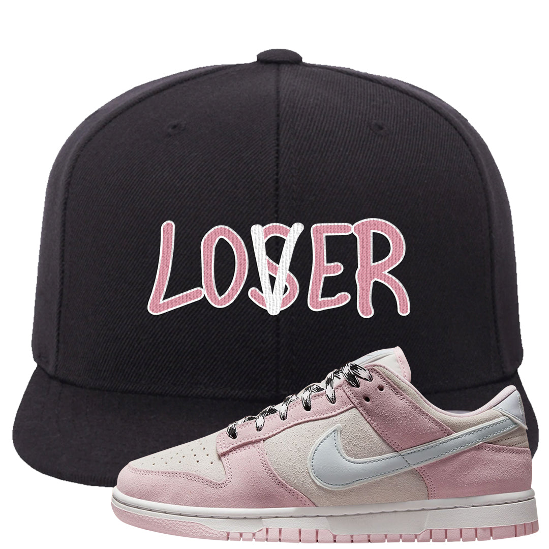 Pink Foam Low Dunks Snapback Hat | Lover, Black