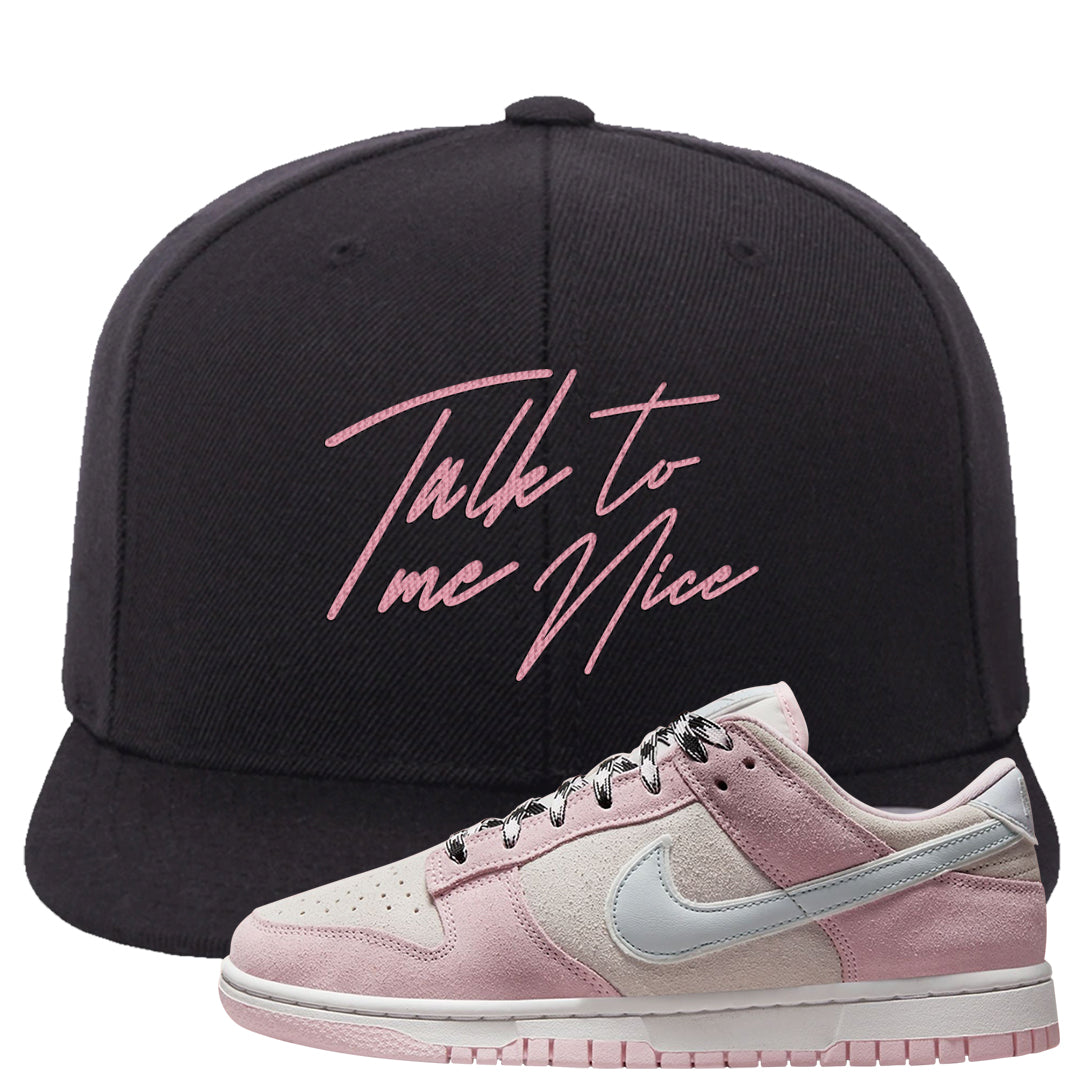 Pink Foam Low Dunks Snapback Hat | Talk To Me Nice, Black