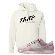 Pink Foam Low Dunks Hoodie | Trap To Rise Above Poverty, White