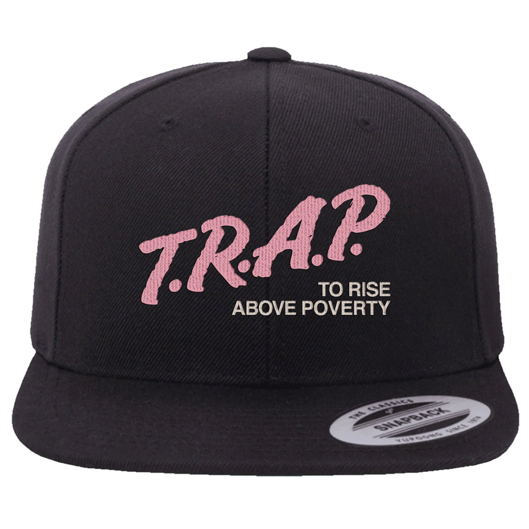 Pink Foam Low Dunks Snapback Hat | Trap To Rise Above Poverty, Black