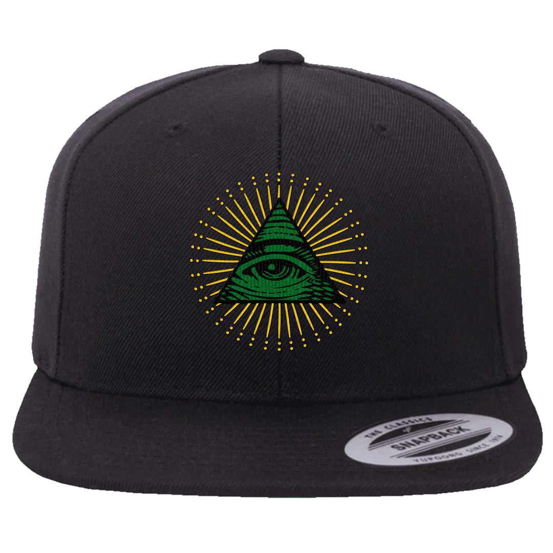 Reverse Brazil Low Dunks Snapback Hat | All Seeing Eye, Black