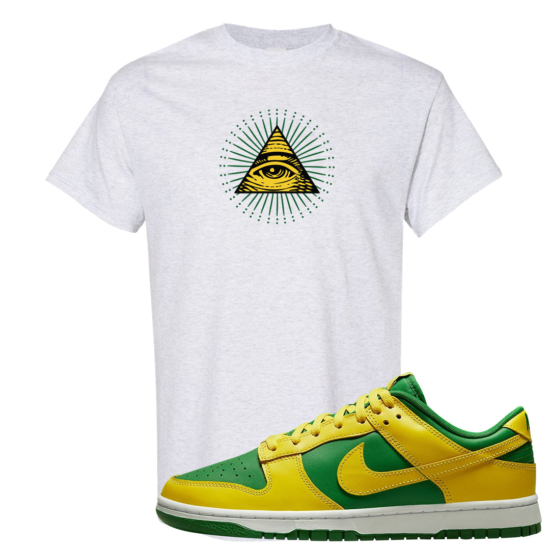 Reverse Brazil Low Dunks T Shirt | All Seeing Eye, Ash