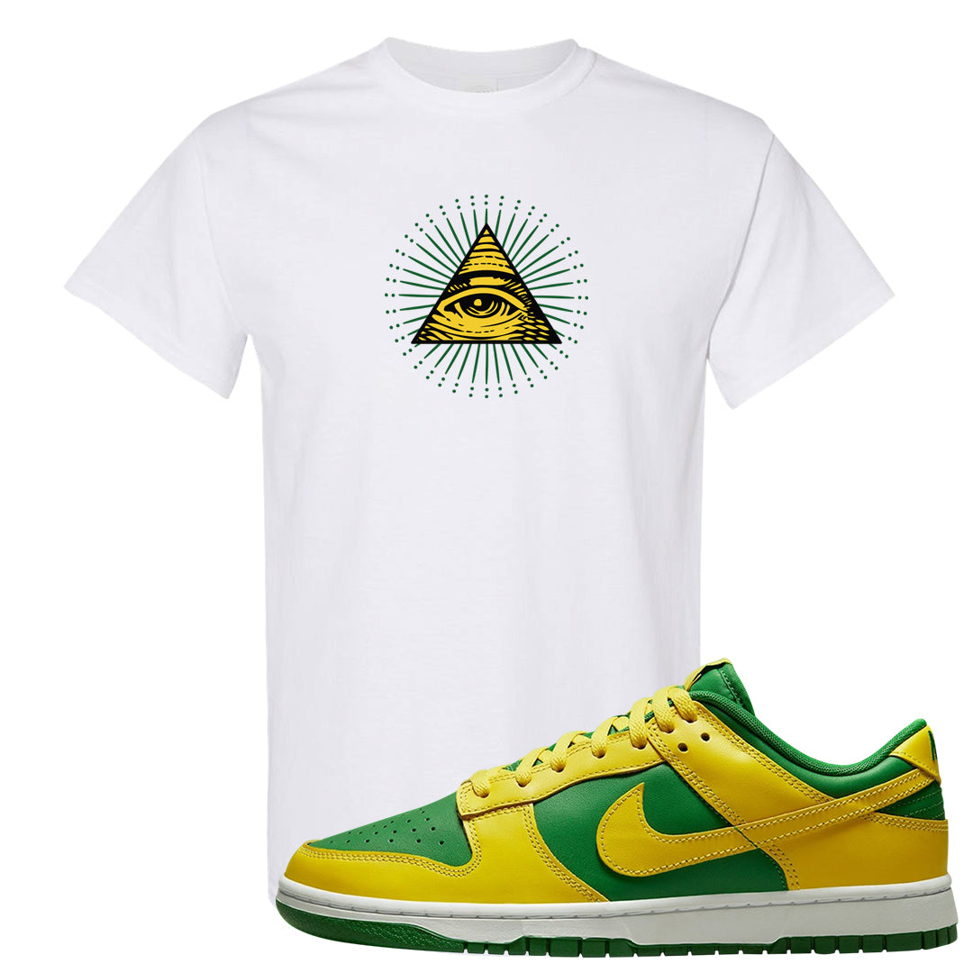 Reverse Brazil Low Dunks T Shirt | All Seeing Eye, White