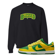 Reverse Brazil Low Dunks Crewneck Sweatshirt | Blessed Arch, Black