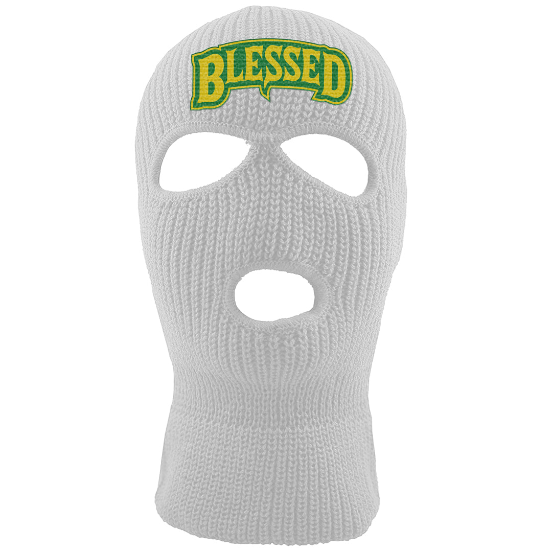 Reverse Brazil Low Dunks Ski Mask | Blessed Arch, White