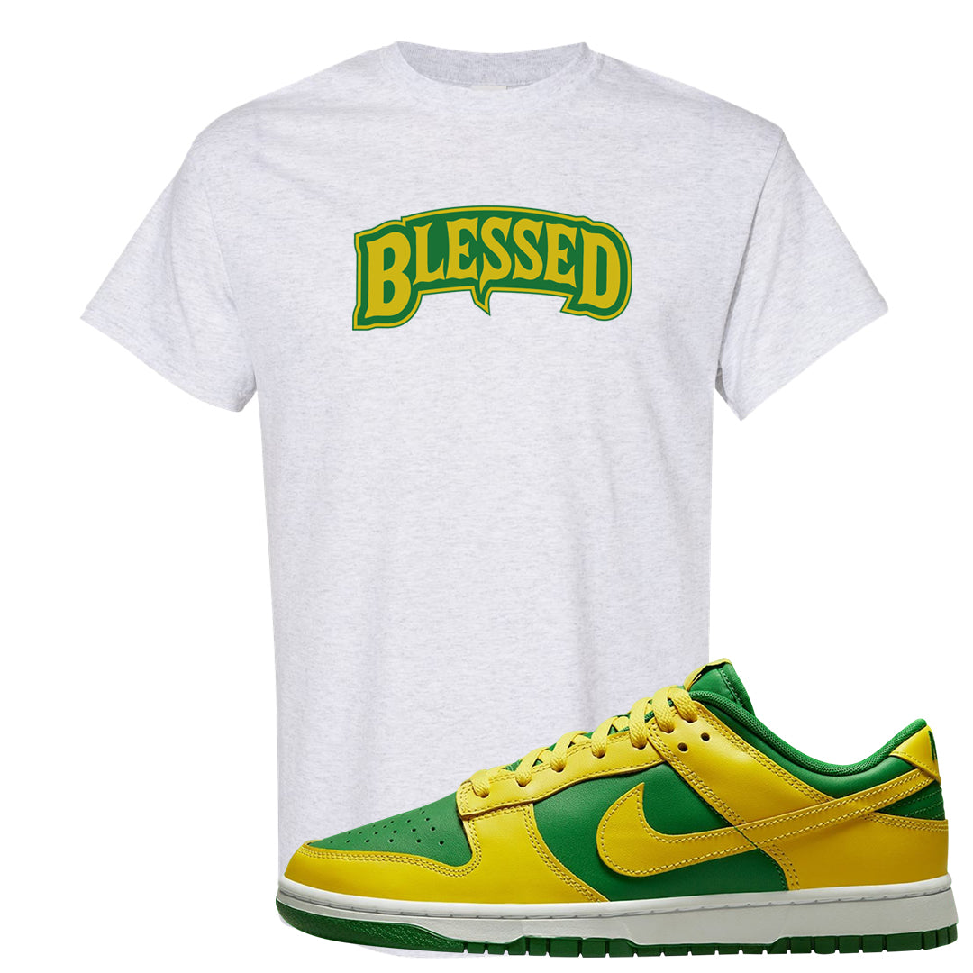 Reverse Brazil Low Dunks T Shirt | Blessed Arch, Ash
