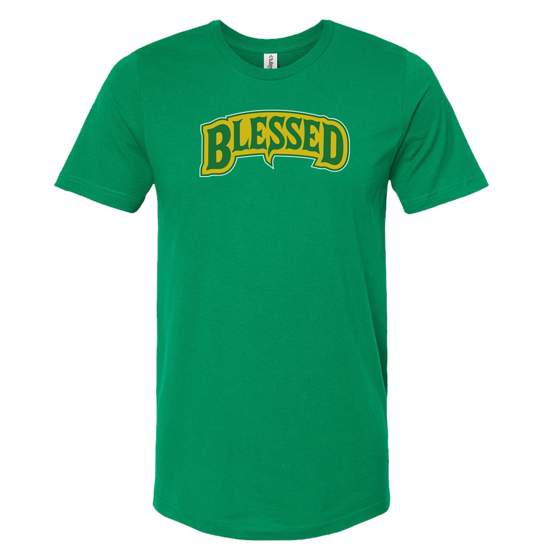 Reverse Brazil Low Dunks T Shirt | Blessed Arch, Kelly
