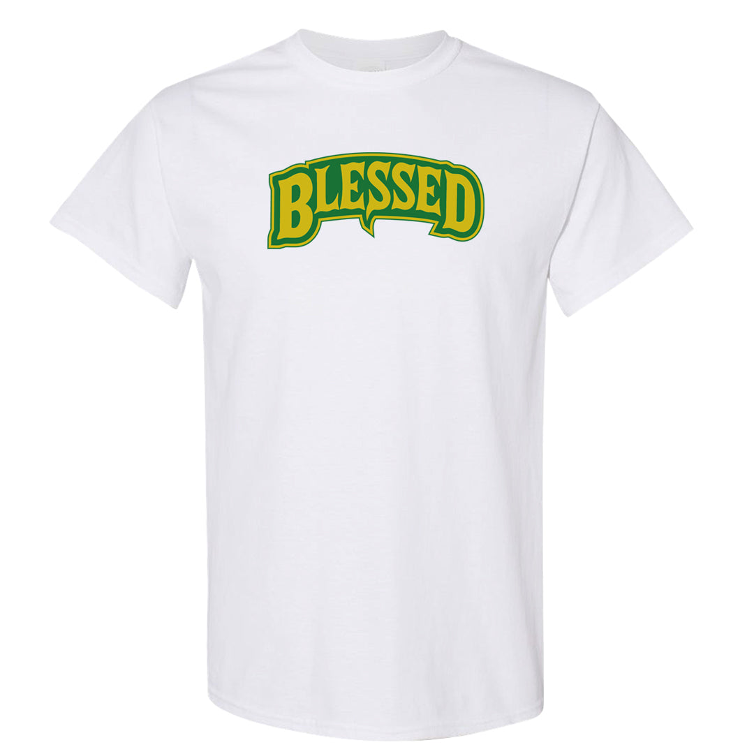 Reverse Brazil Low Dunks T Shirt | Blessed Arch, White