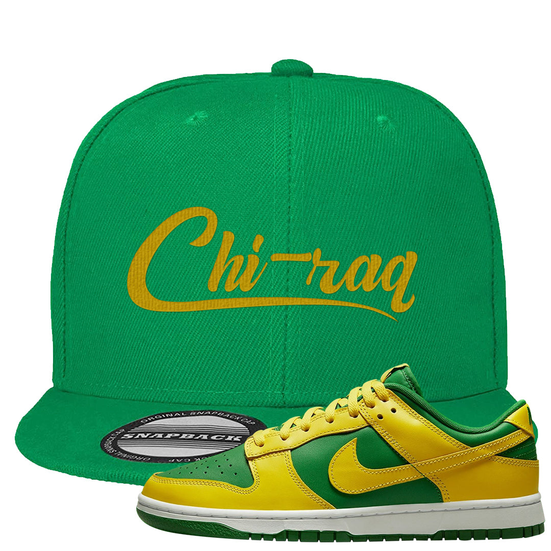 Reverse Brazil Low Dunks Snapback Hat | Chiraq, Kelly