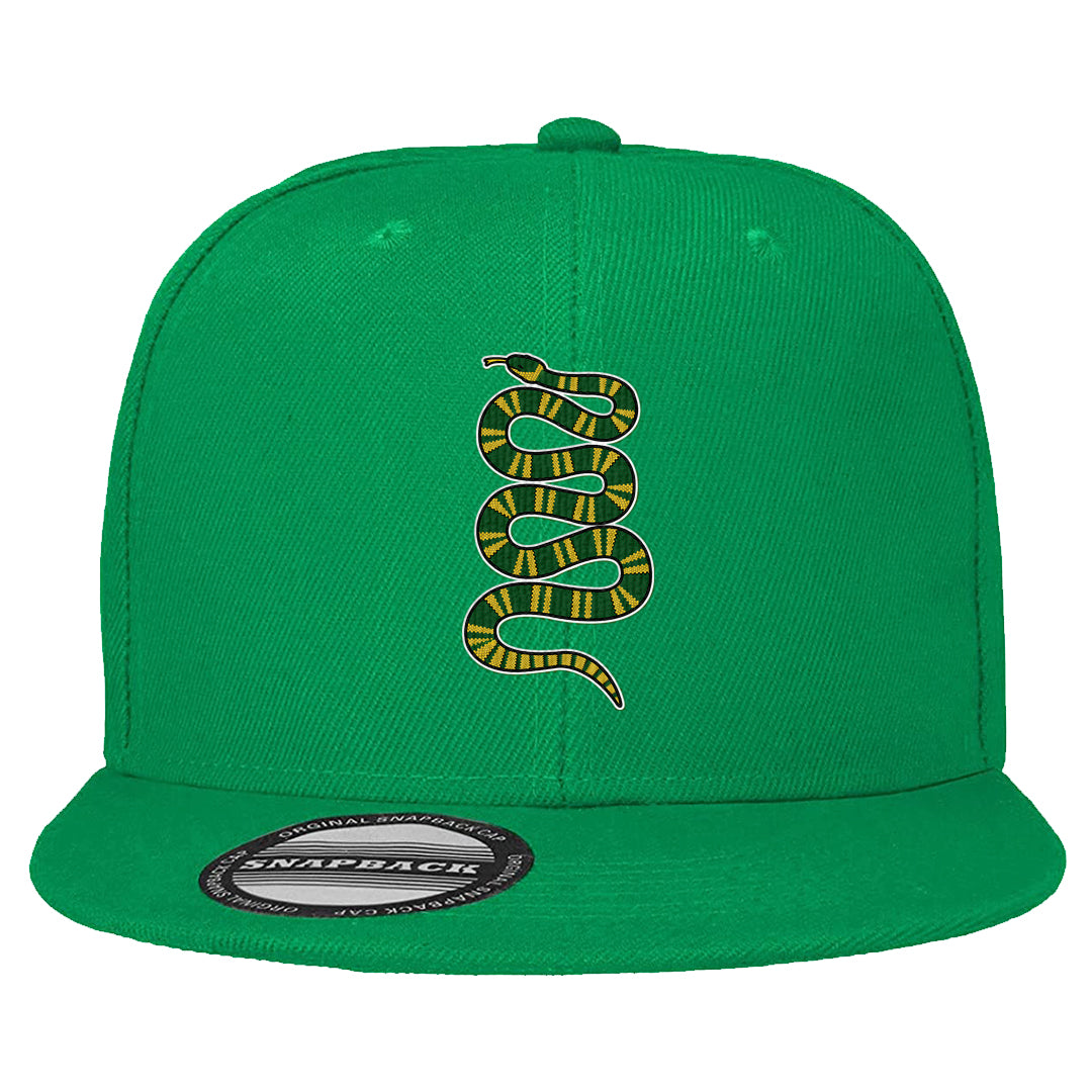 Reverse Brazil Low Dunks Snapback Hat | Coiled Snake, Kelly