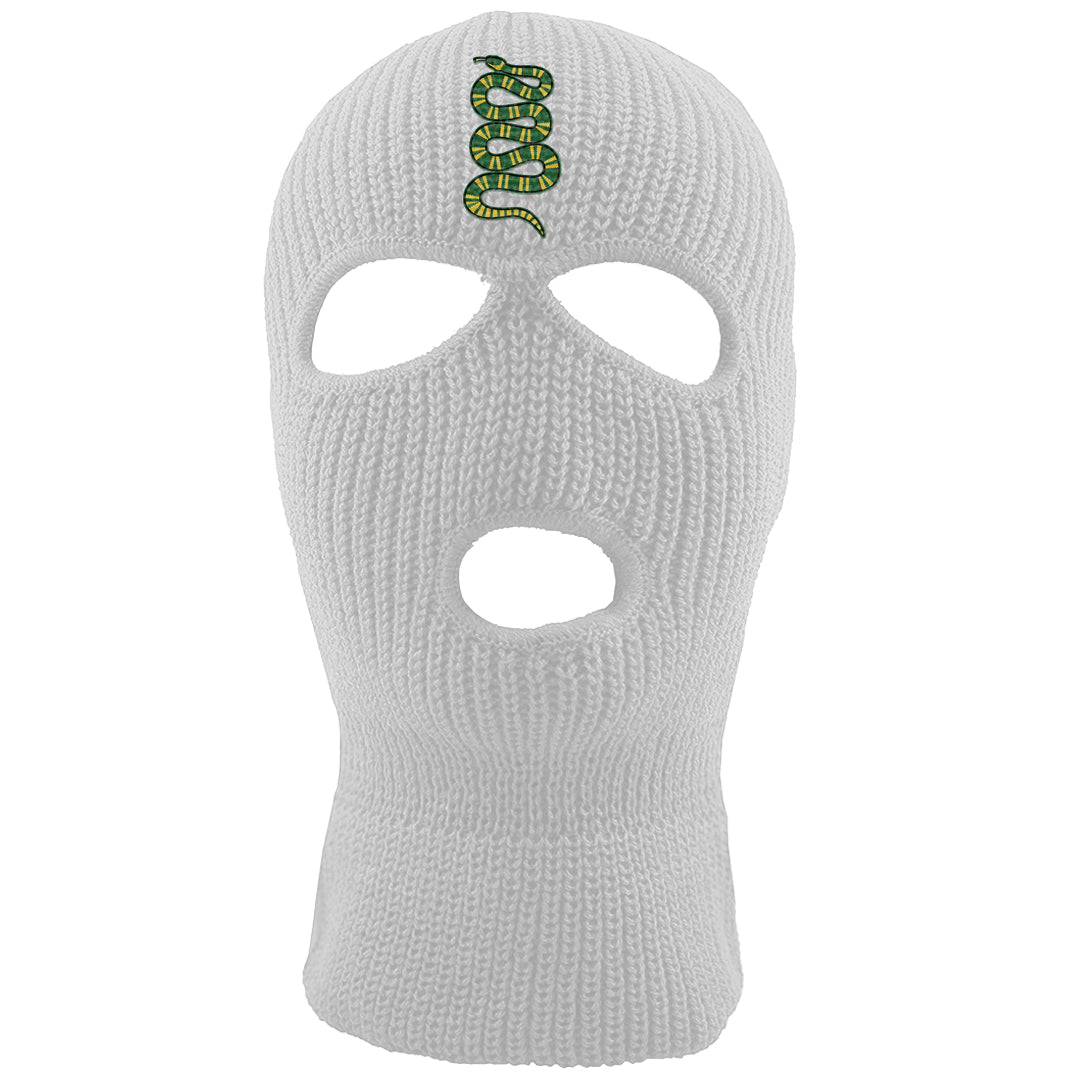 Reverse Brazil Low Dunks Ski Mask | Coiled Snake, White