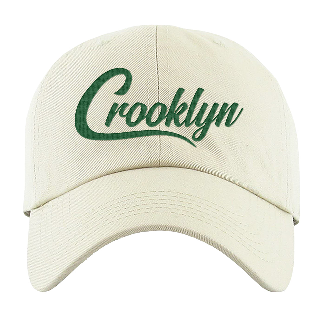 Reverse Brazil Low Dunks Dad Hat | Crooklyn, White