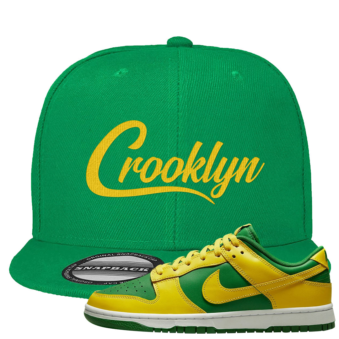 Reverse Brazil Low Dunks Snapback Hat | Crooklyn, Kelly
