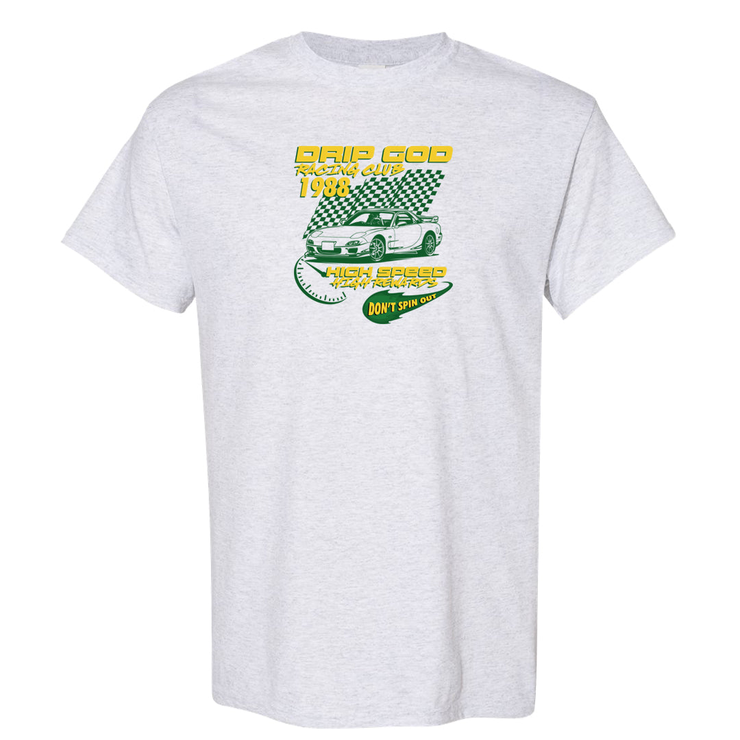 Reverse Brazil Low Dunks T Shirt | Drip God Racing Club, Ash