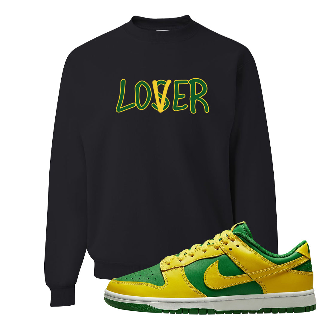 Reverse Brazil Low Dunks Crewneck Sweatshirt | Lover, Black