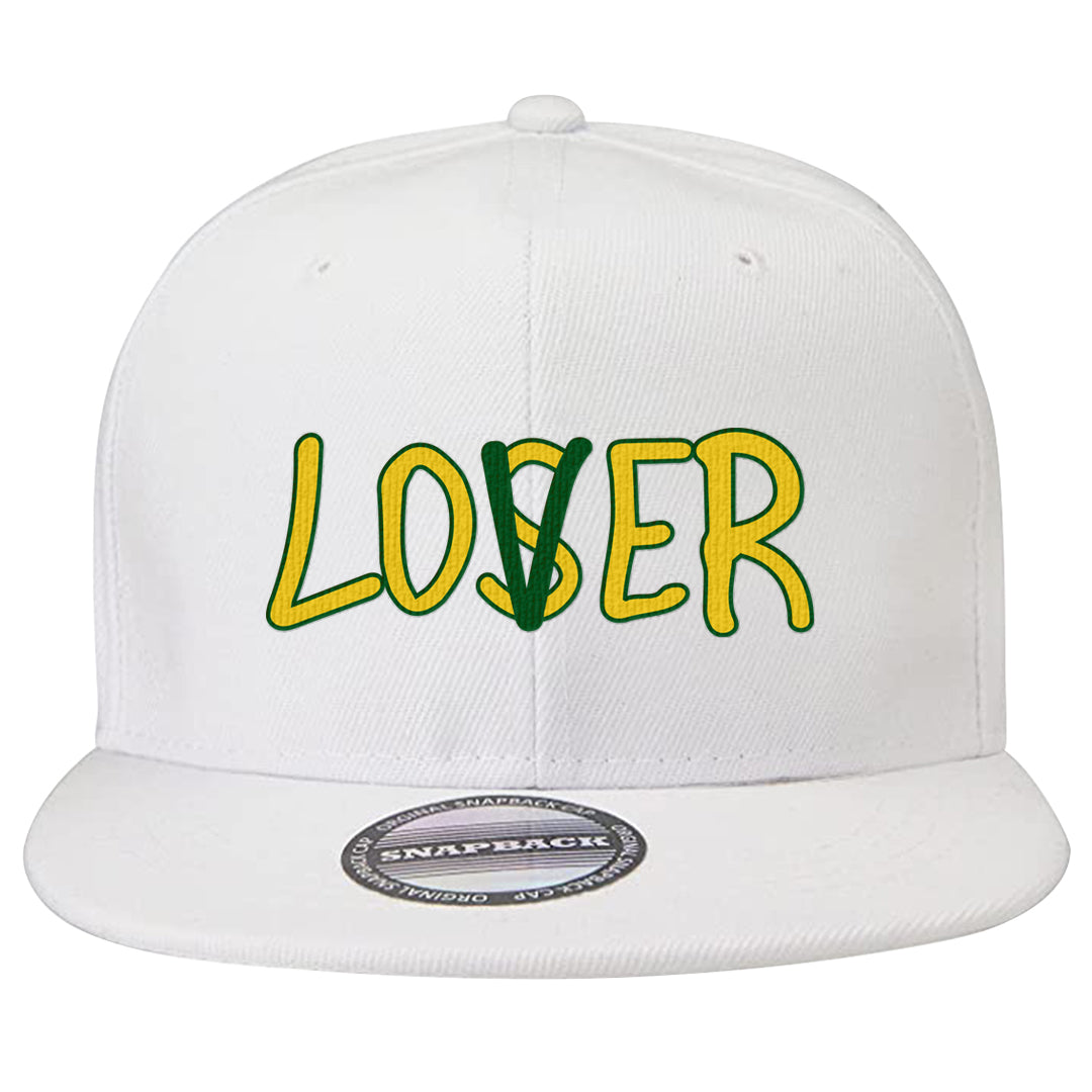 Reverse Brazil Low Dunks Snapback Hat | Lover, White