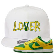 Reverse Brazil Low Dunks Snapback Hat | Lover, White