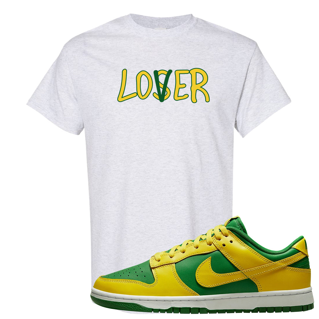 Reverse Brazil Low Dunks T Shirt | Lover, Ash