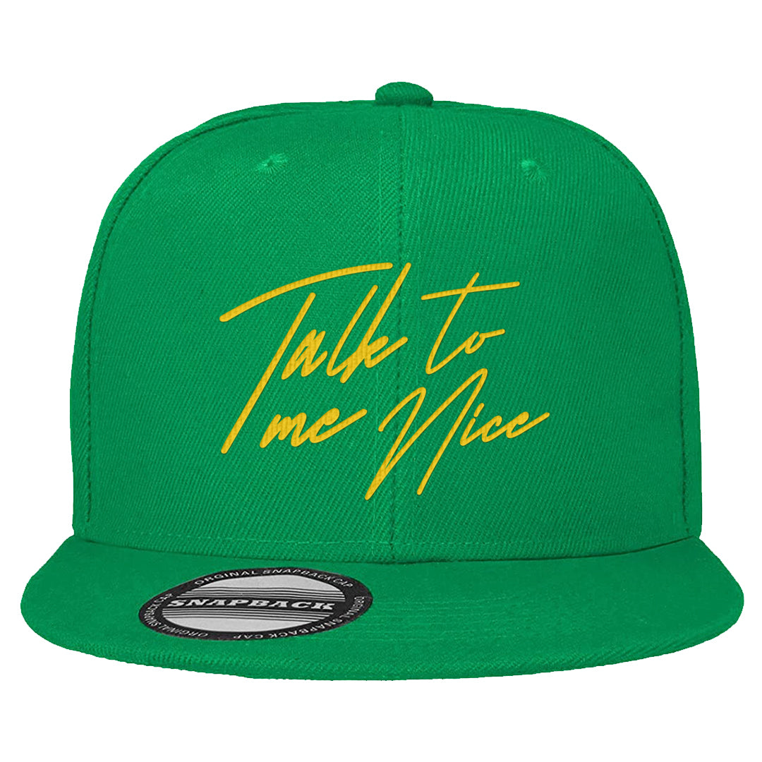 Reverse Brazil Low Dunks Snapback Hat | Talk To Me Nice, Kelly
