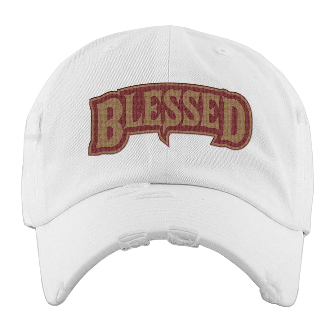 Software Collab Low Dunks Distressed Dad Hat | Blessed Arch, White