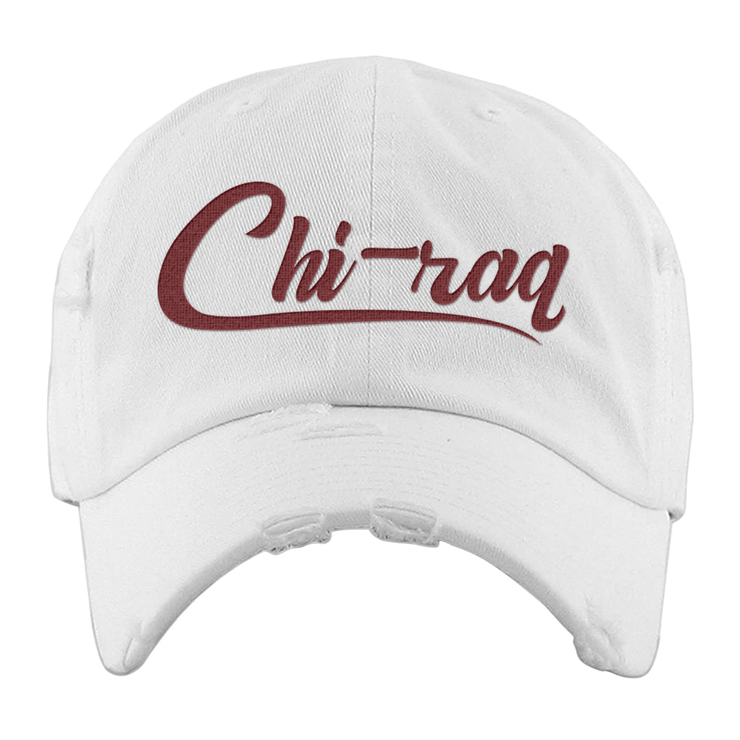 Software Collab Low Dunks Distressed Dad Hat | Chiraq, White