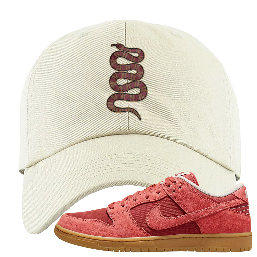 Software Collab Low Dunks Dad Hat | Coiled Snake, White
