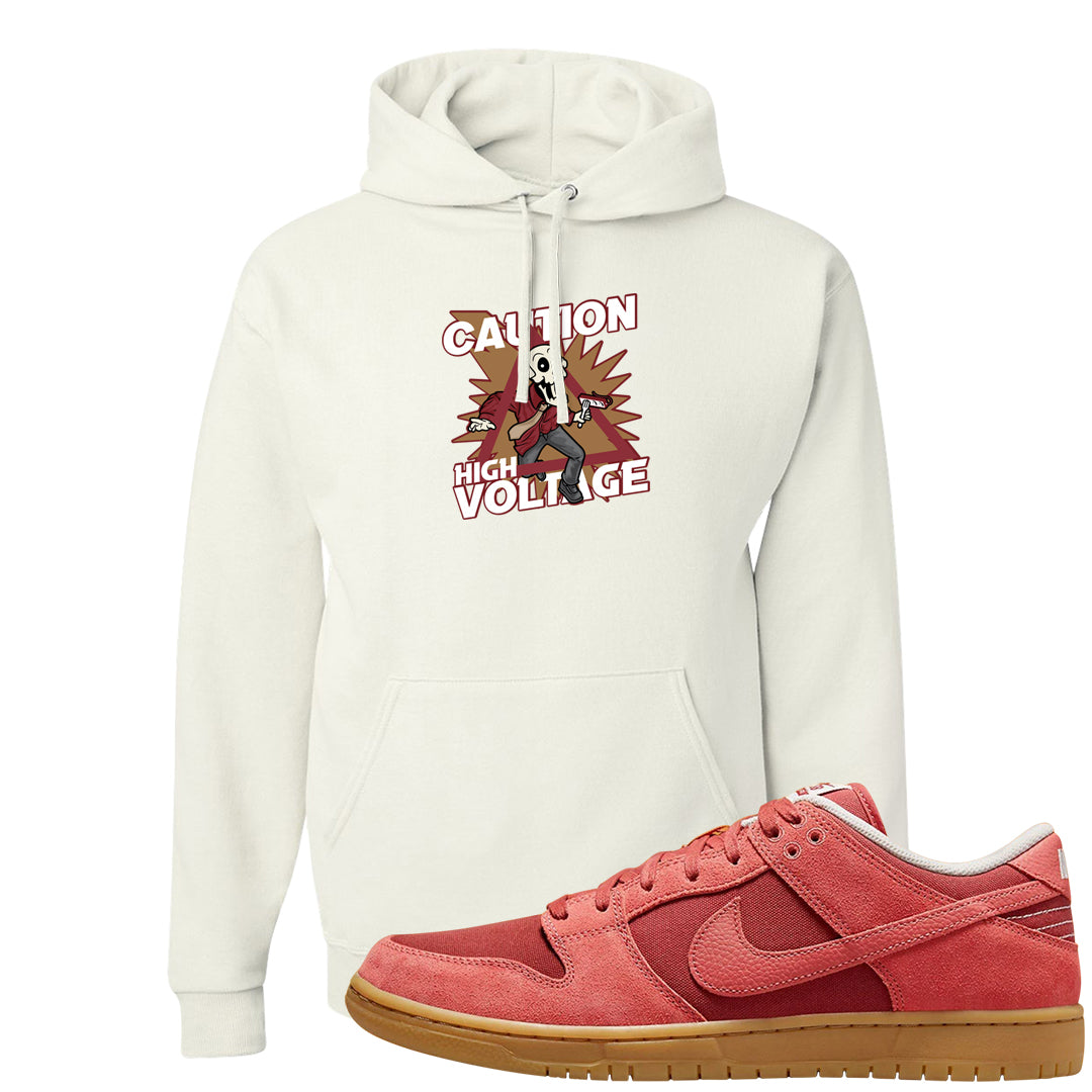 Software Collab Low Dunks Hoodie | Caution High Voltage, White