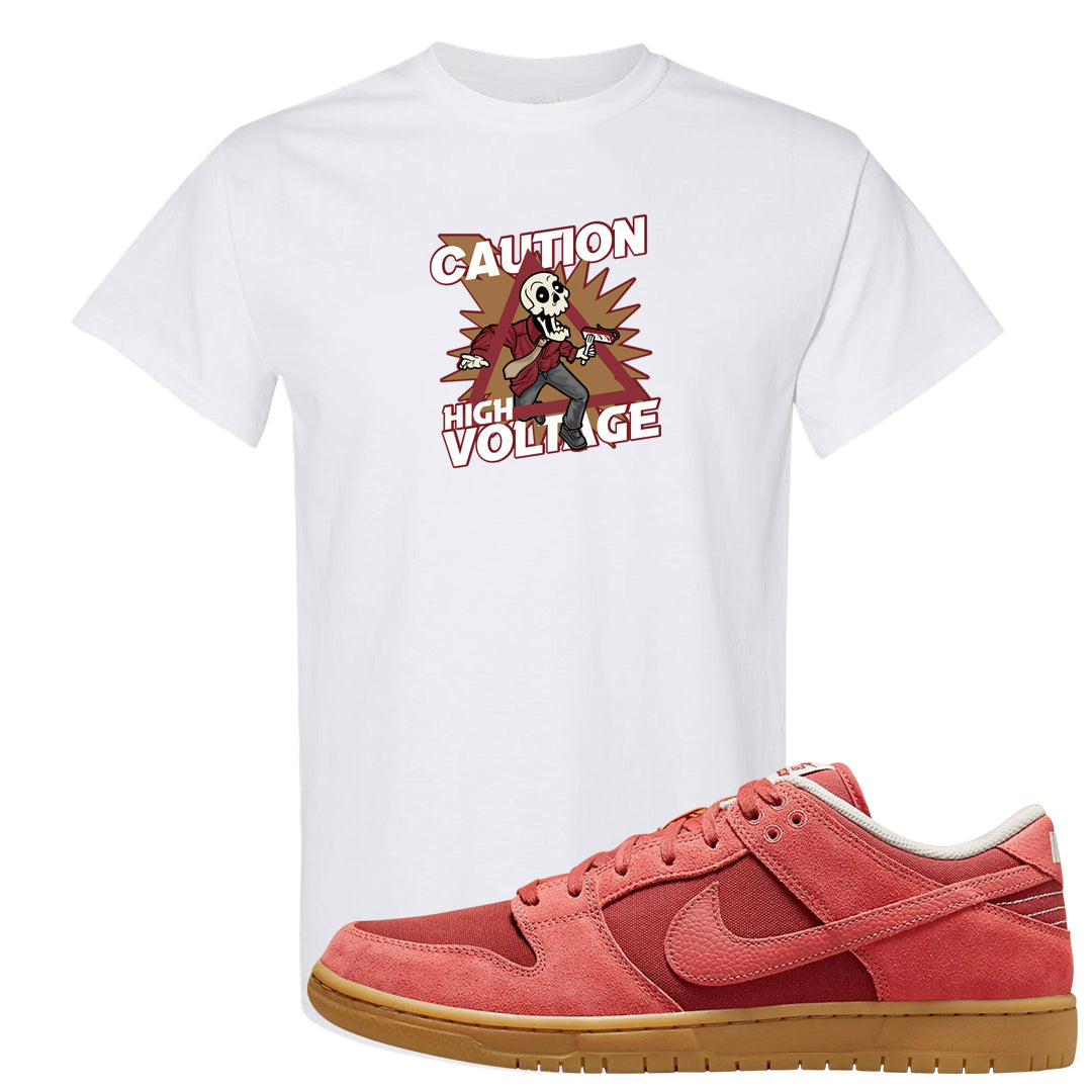 Software Collab Low Dunks T Shirt | Caution High Voltage, White