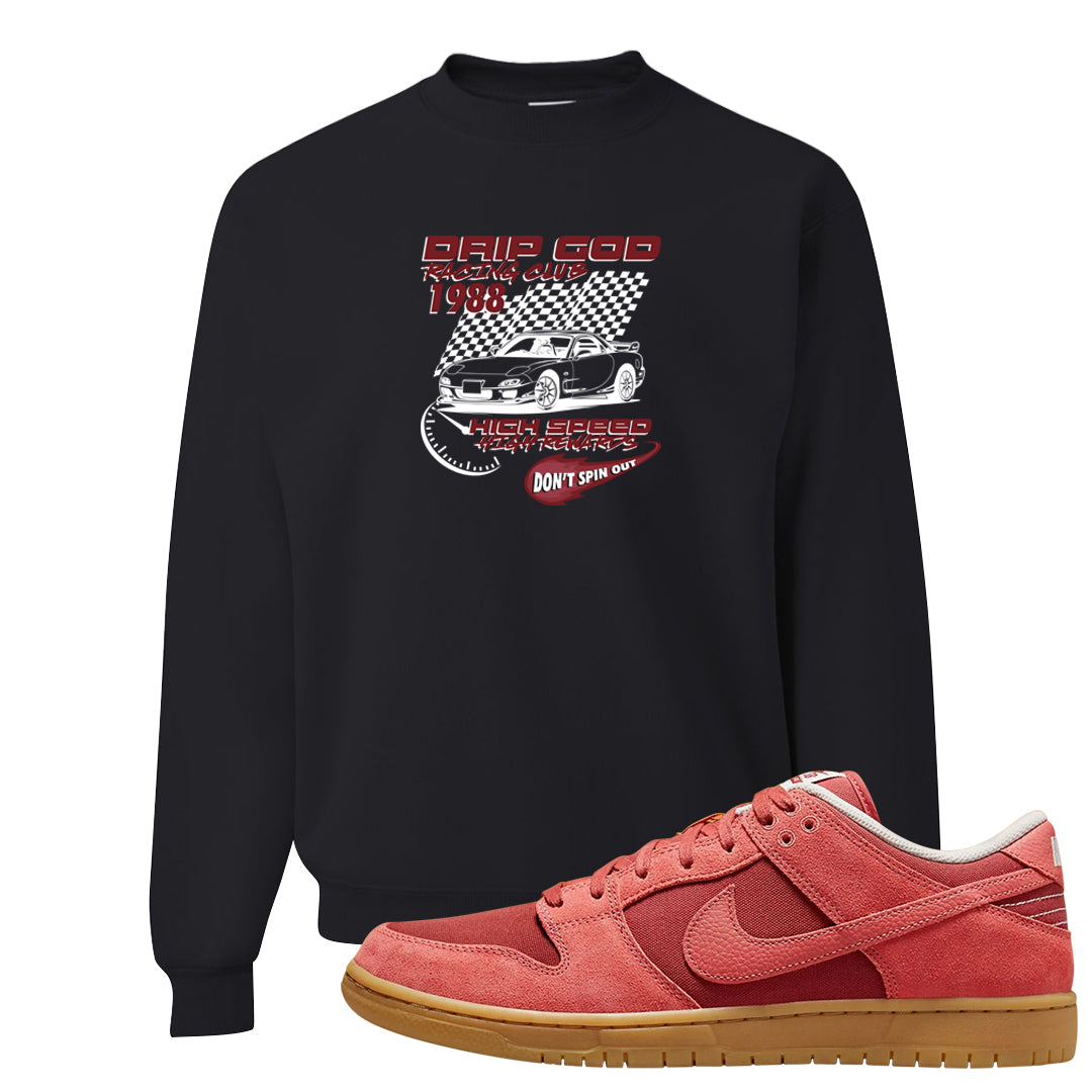 Software Collab Low Dunks Crewneck Sweatshirt | Drip God Racing Club, Black