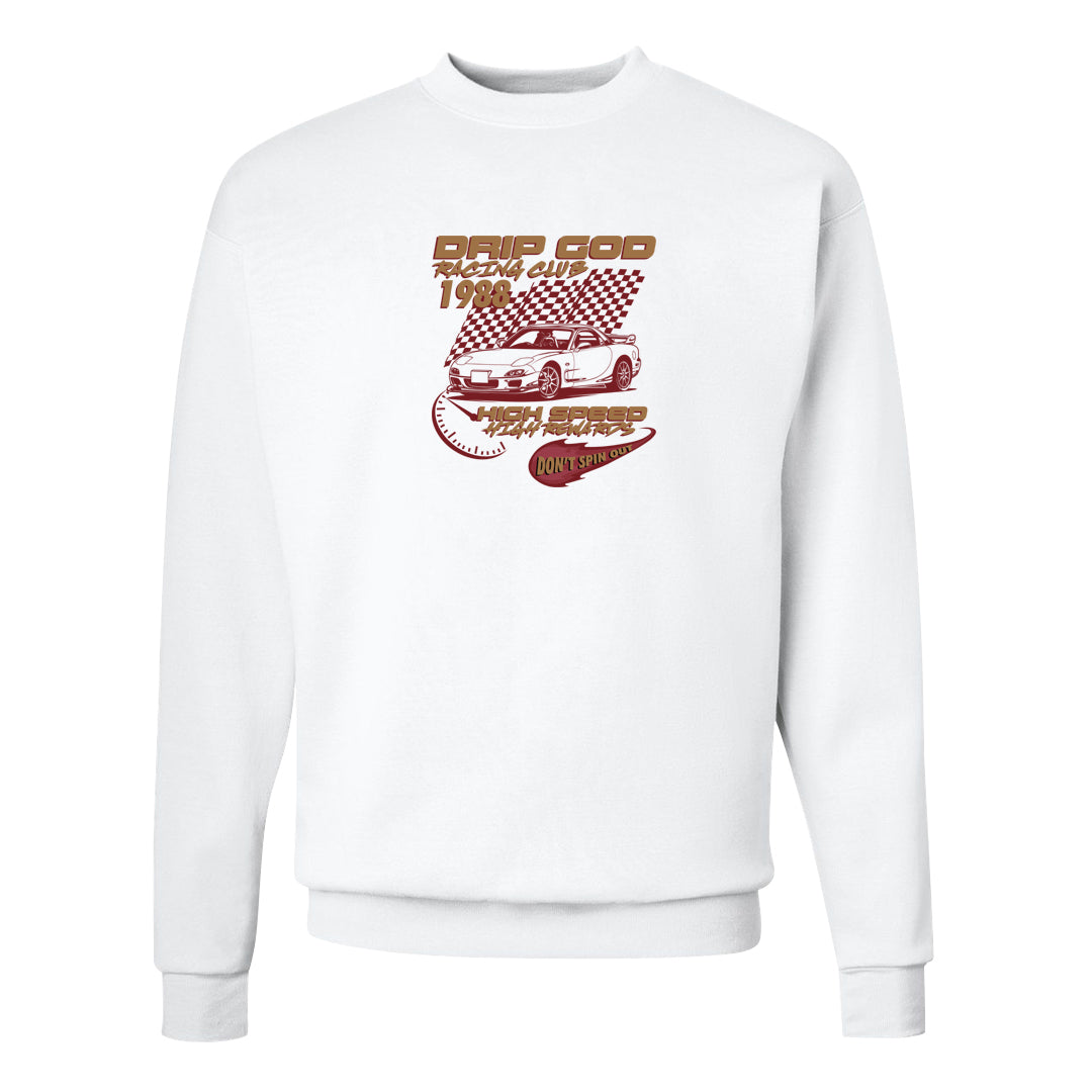 Software Collab Low Dunks Crewneck Sweatshirt | Drip God Racing Club, White