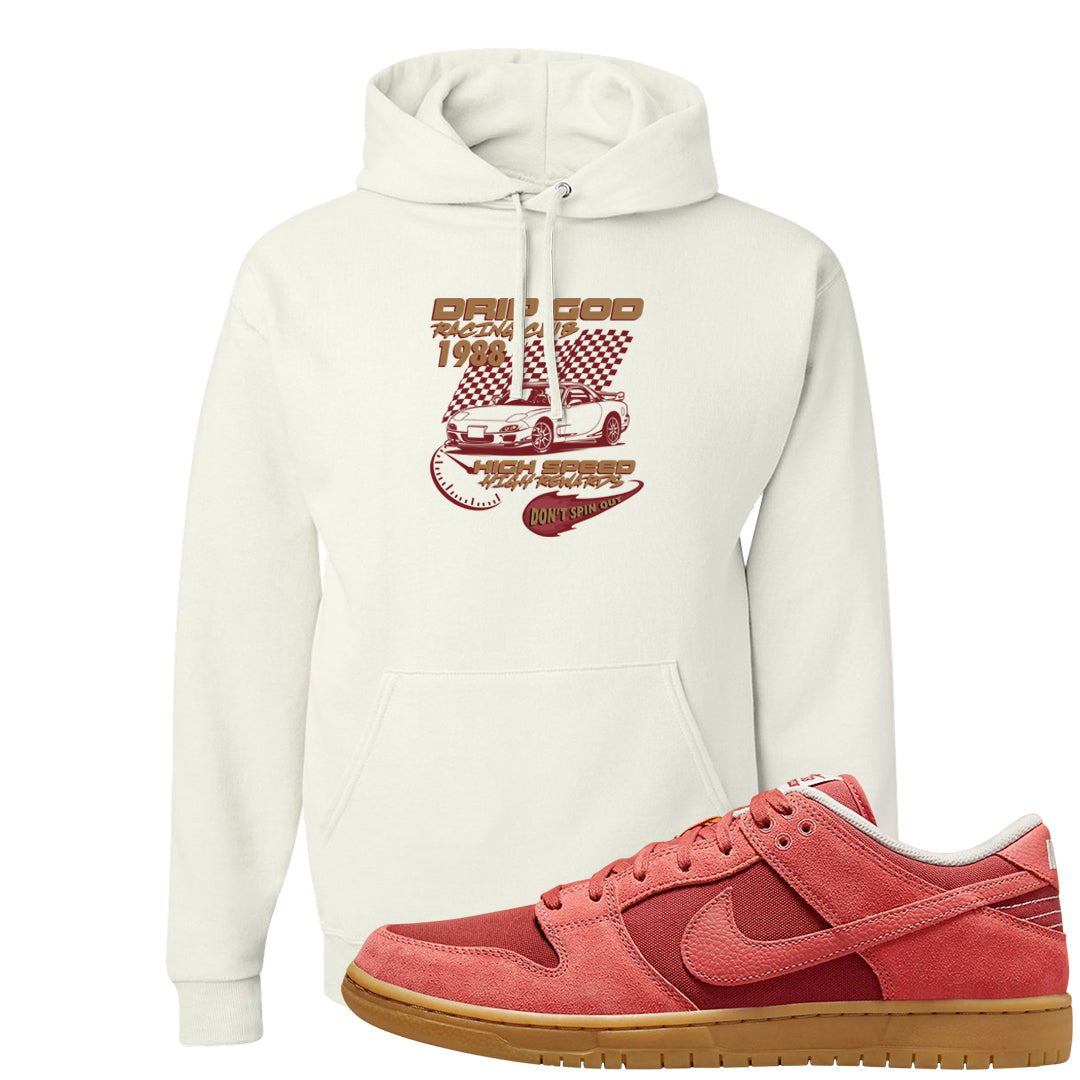 Software Collab Low Dunks Hoodie | Drip God Racing Club, White