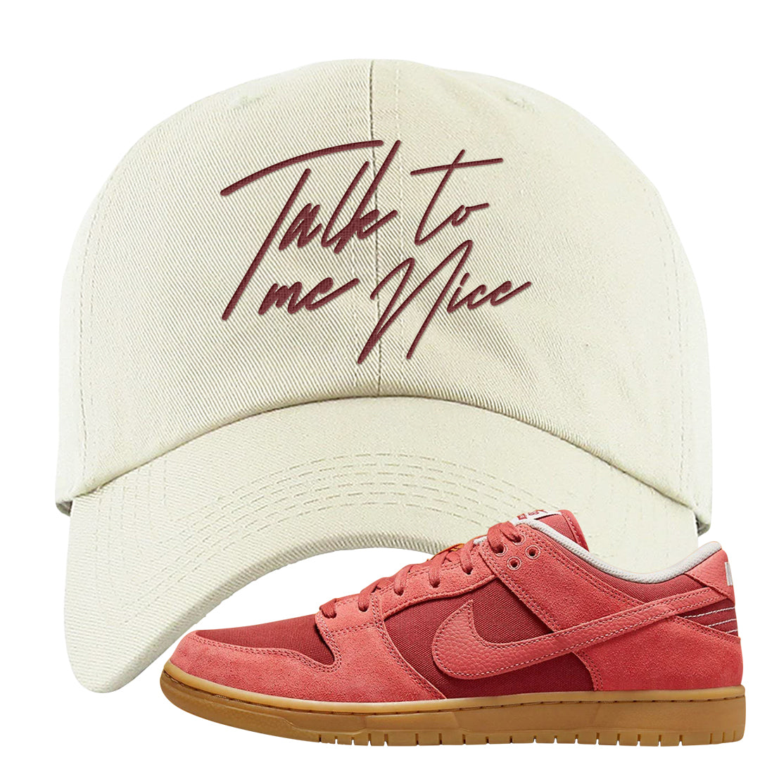 Software Collab Low Dunks Dad Hat | Talk To Me Nice, White