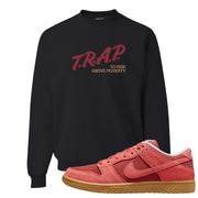 Software Collab Low Dunks Crewneck Sweatshirt | Trap To Rise Above Poverty, Black