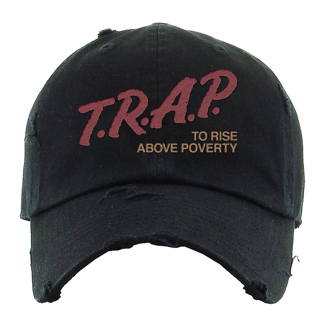 Software Collab Low Dunks Distressed Dad Hat | Trap To Rise Above Poverty, Black