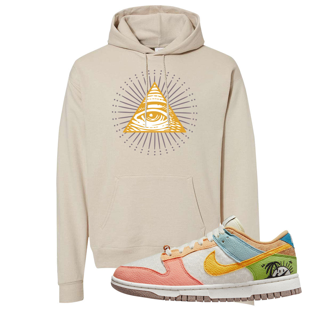 Sail Sanded Gold Low Dunks Hoodie | All Seeing Eye, Sand