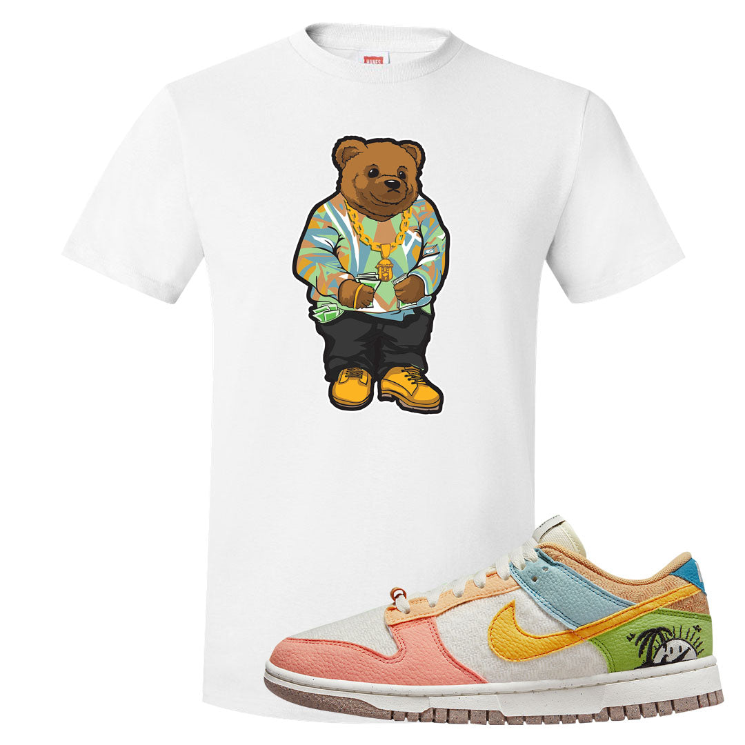Sail Sanded Gold Low Dunks T Shirt | Sweater Bear, White