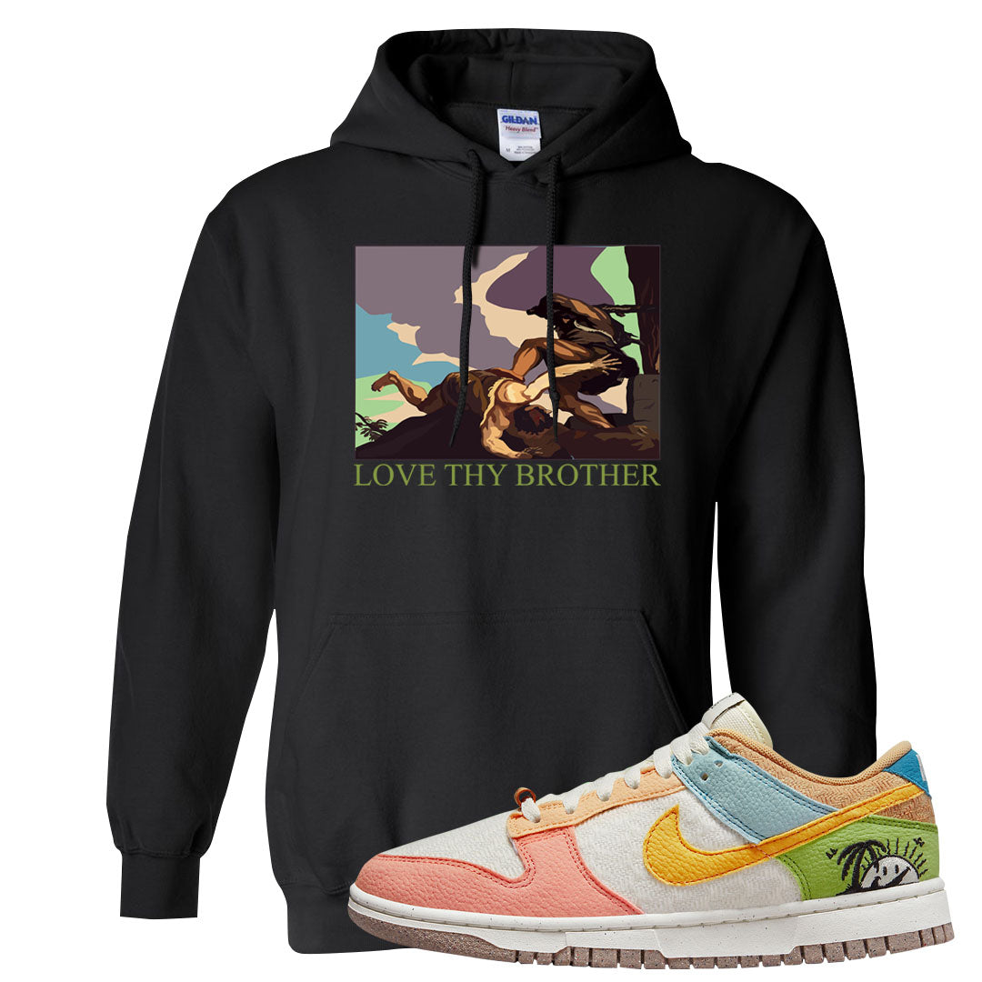 Sail Sanded Gold Low Dunks Hoodie | Love Thy Brother, Black