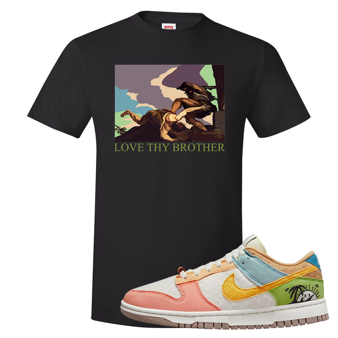 Sail Sanded Gold Low Dunks T Shirt | Love Thy Brother, Black