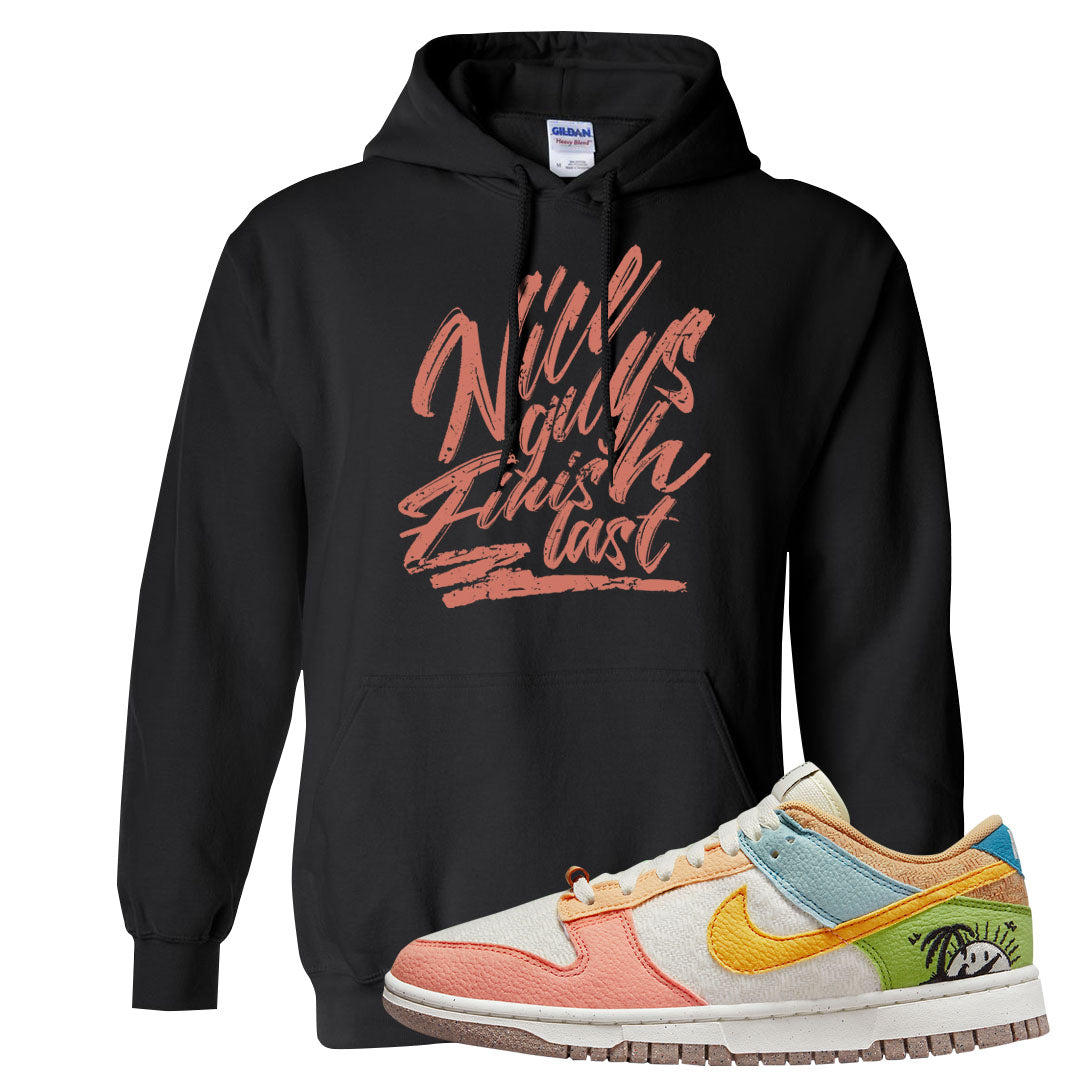 Sail Sanded Gold Low Dunks Hoodie | Nice Guys Finish Last, Black
