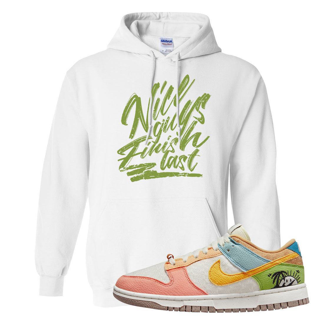 Sail Sanded Gold Low Dunks Hoodie | Nice Guys Finish Last, White