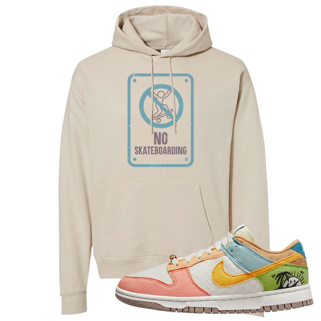 Sail Sanded Gold Low Dunks Hoodie | No Skating Sign, Sand