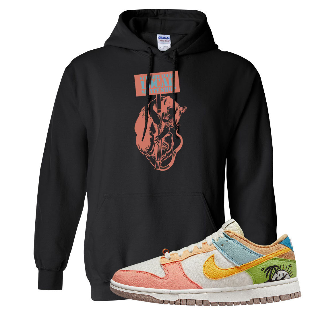 Sail Sanded Gold Low Dunks Hoodie | Support Your Local Skate Shop, Black
