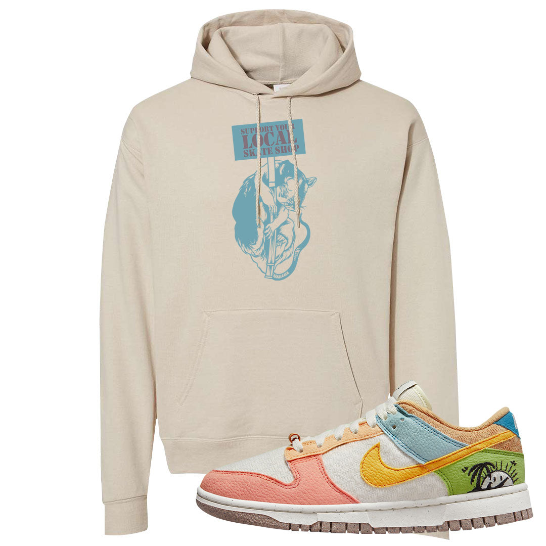 Sail Sanded Gold Low Dunks Hoodie | Support Your Local Skate Shop, Sand