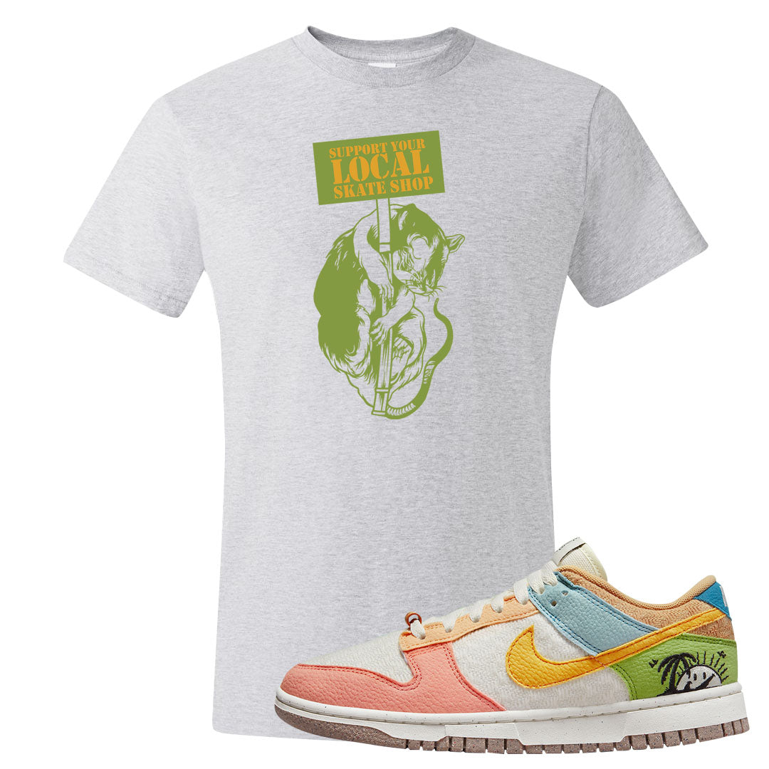 Sail Sanded Gold Low Dunks T Shirt | Support Your Local Skate Shop, Ash