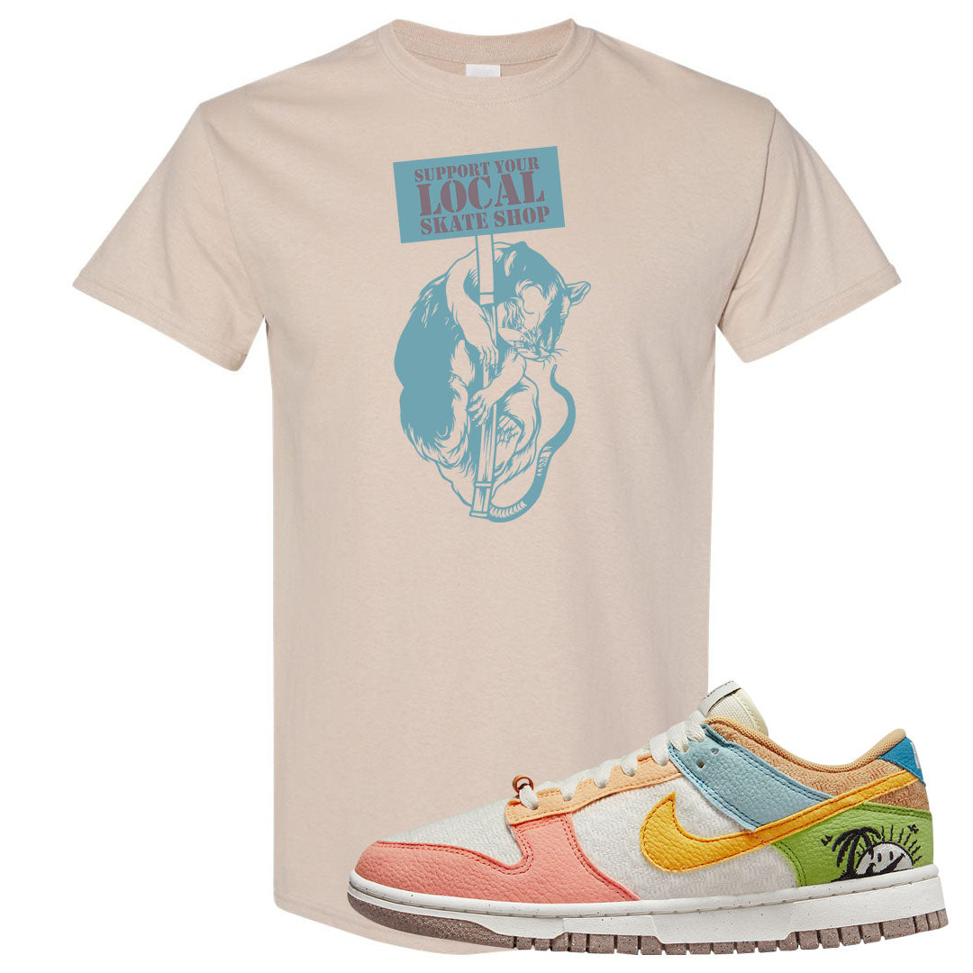 Sail Sanded Gold Low Dunks T Shirt | Support Your Local Skate Shop, Sand