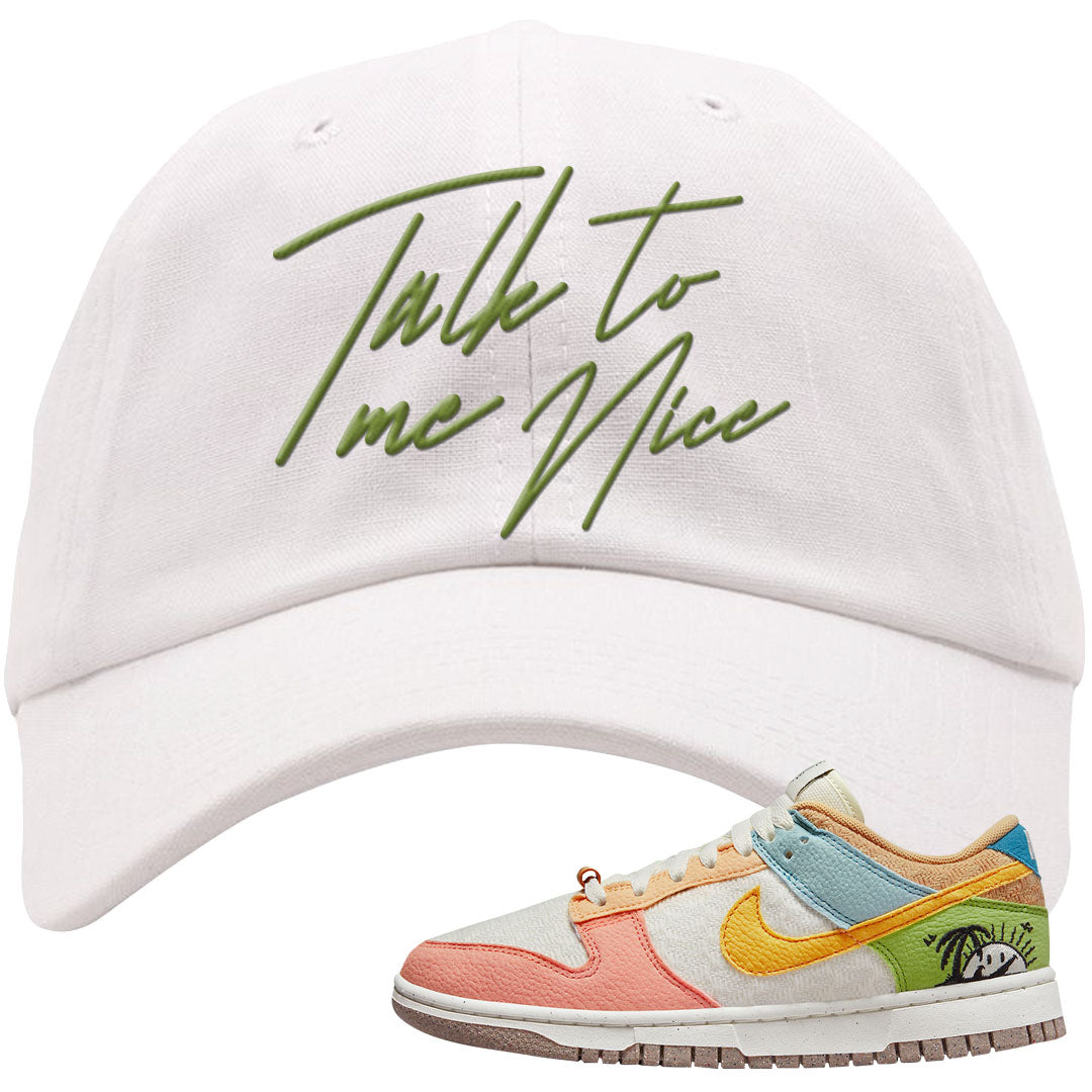 Sail Sanded Gold Low Dunks Dad Hat | Talk To Me Nice, White